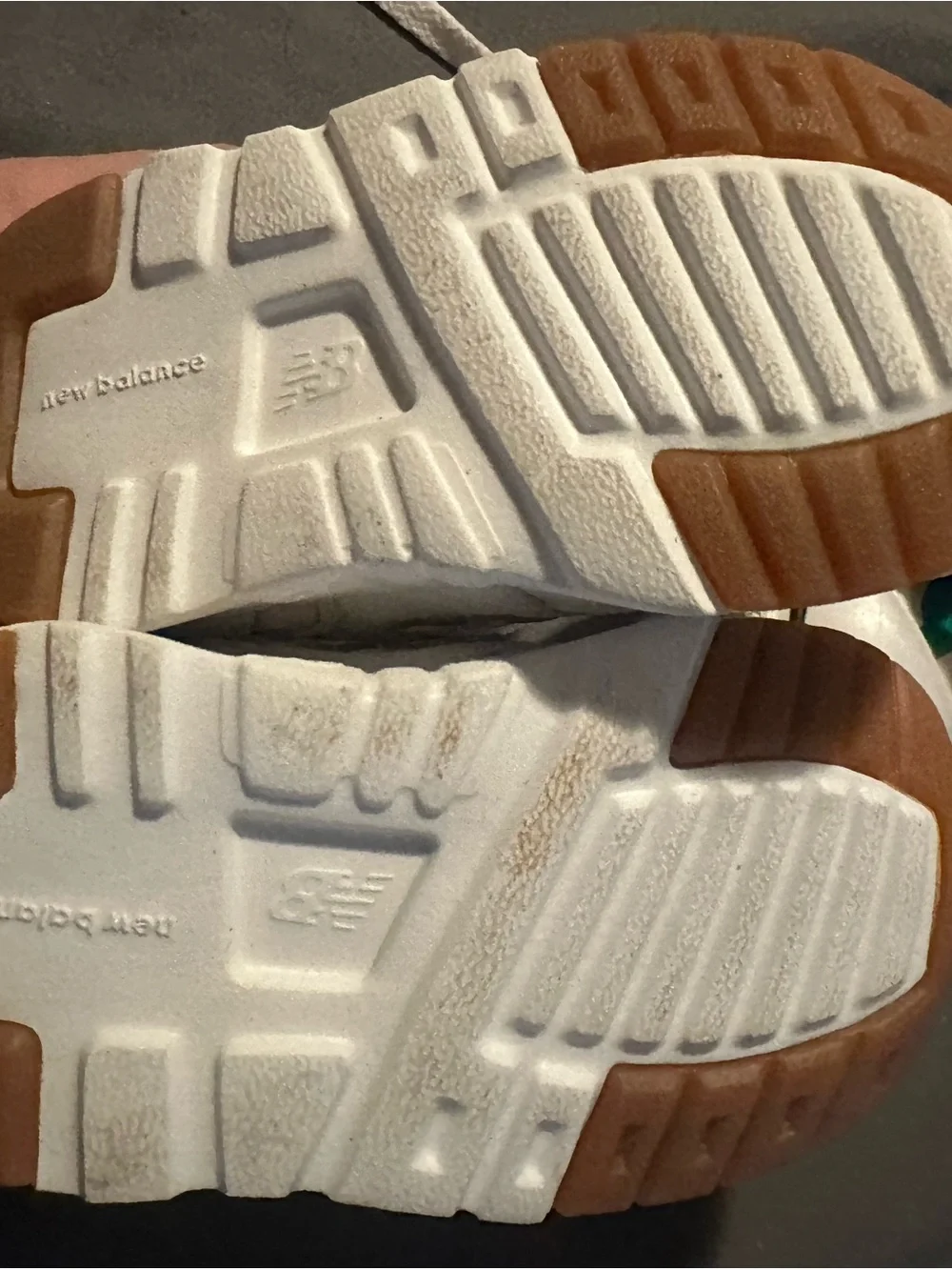 New Balance Kids White Sneakers with Leopard Trim and Gold N